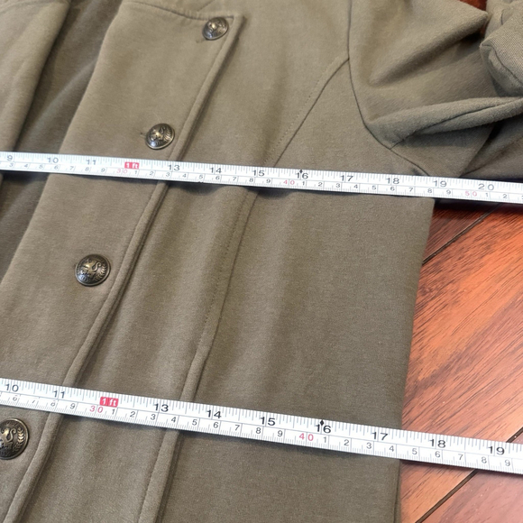 Tommy Hilfiger Classic Open-Front Military Band Jacket Size:M Green Buttons - Picture 6 of 11